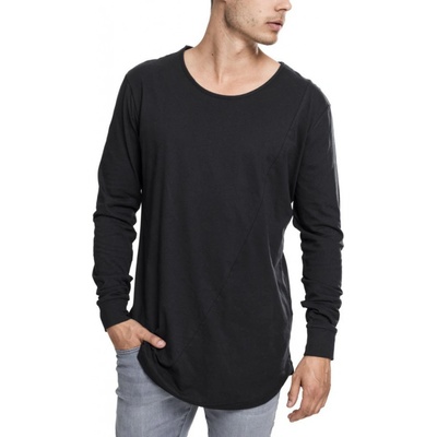 Urban Classics pánské tričko s dlhým rukávom Long Shaped Fashion LS Tee black