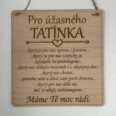 Dekorace z Česka Dřevěná cedulka Úžasný tatínek Varianta: Množné číslo