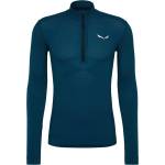 Salewa Мъжко мериносово термобельо Salewa Zebru Med Warm AMR Half Zip Tee Merino base layer - Pond Blue (015-1346-0512)