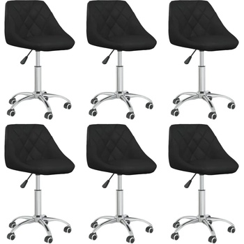 Image 1 of vidaXL Въртящи се трапезни столове, 6 бр, черни, изкуствена кожа (3088676)