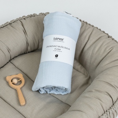 Tulimese Mušelínová zavinovací plena baby blue