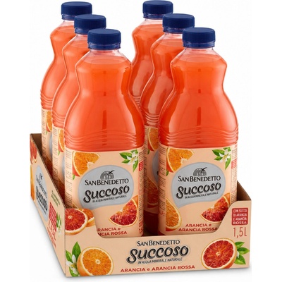 San Benedetto ovocný nápoj Succoso pomeranč a krvavý pomeranč 6 x 1,5 l