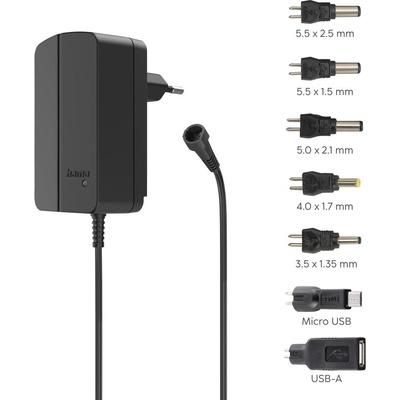 Hama Универсално захранване, регулируемо, 1500mA, 18W, max. 12V, 7 адаптера (HAMA-223615)