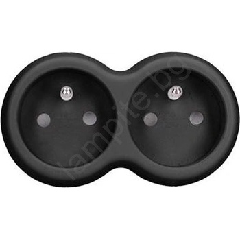 Solight P104B - Разклонителна розетка 2x 10A черна (SL1710)