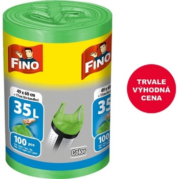 Fino sáček Color zavazovací 35 l 8 µm 100 ks zelený