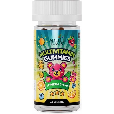 Adelle Davis Multivitamin Gummies + Omega 3 pre deti 30 želatínových medvedíkov