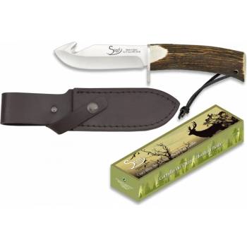 Albainox Lovecký nůž s koženým pouzdrem