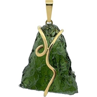 Vltavín Moldavite Zlatý přívěsek s vltavínem 2000334330000