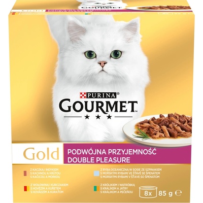 Gourmet Gold hovězí a kuře králík a játra mořské ryby kachna