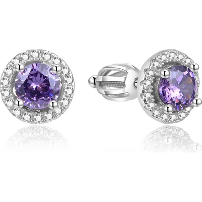 AGATO Stříbrné třpytivé náušnice se zirkony AGUP1457S