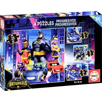 Educa Детски пъзел Educa 4 в 1 - Batwheels (EDU20105)