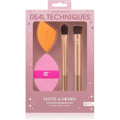 Real Techniques Matte&Merry Real Techniques Original Collection Base hubka na make-up 1 ks + Real Techniques Miracle 2-In-1 hubka na make-up 2 v 1 1 ks + RT 242 štetec na korektor 1 ks + RT 444 multif