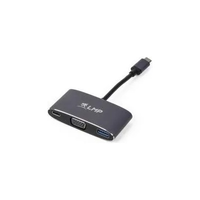 LMP USB-C Multiport Adapter VGA & USB 3.0 - адаптер за свързване от USB-C към VGA, USB-C, USB-A (тъмносив)