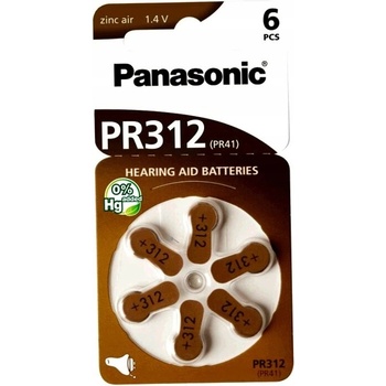 Panasonic baterie do naslouchadel 6ks PR312(PR41)
