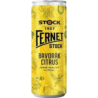 Fernet Stock Bavorák Citrus 6% 0,25 l (plechovka)