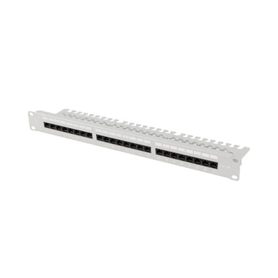 Lanberg patch panel 24 port 1U 19" CAT. 6a utp with cable organizer grey (PPUA-1124-S)