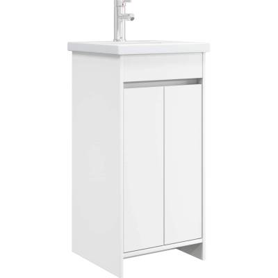 vidaXL Баня с мивка Бяло 42 x 40 x 84, 5 см Инженерна дървесина (890768)