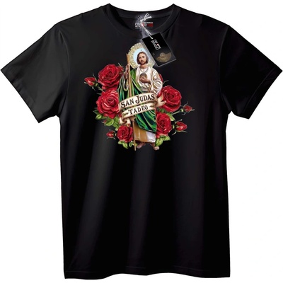 NOONEBRAND Тениска San Judas Tadeo с рози - L, Black