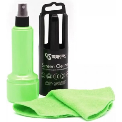 SBOX cs-5005g : : Спрей за почистване на техника, 150 мл, с зелена микрофибърна кърпа