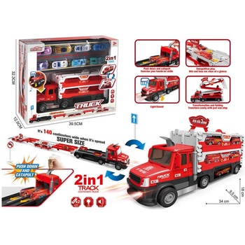 Трансформираща се пожарна с рампа и 8 коли