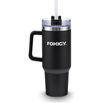 FOXIGY Термочаша за кола със сламка 1200 ml черна