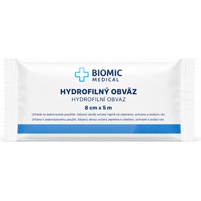 BIOMIC MEDICAL Sterilný obväz 8 cm x 5 m, 1 ks