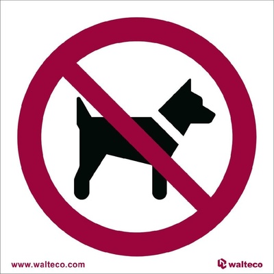 Walteco Zákaz vstupu se psem - symbol, 90x90mm, samolepka Množství: 1 ks , 20086