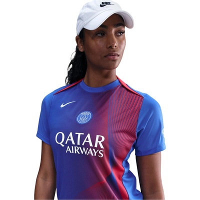 Nike Дамска футболна фланелка Nike PSG Third Pre Match Shirt 2025 2026 Womens - Blue/Red