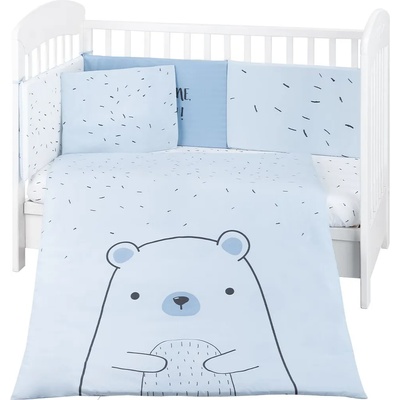 KikkaBoo Бебешки спален комплект от 6 части KikkaBoo - Bear with me, Blue, 70 х 140 cm (41101060118)