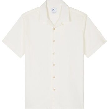 PS Paul Smith Риза PS Paul Smith Men's Seersucker Short Sleeve Plain Shirt - White 02