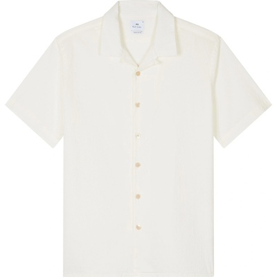 PS Paul Smith Риза PS Paul Smith Men's Seersucker Short Sleeve Plain Shirt - White 02