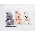 SUN-DAY AST. PLUSZ ZAJAC, glitter ears, stand up, 14 cm, 3 col