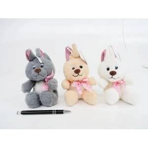 SUN-DAY AST. PLUSZ ZAJAC, glitter ears, stand up, 14 cm, 3 col
