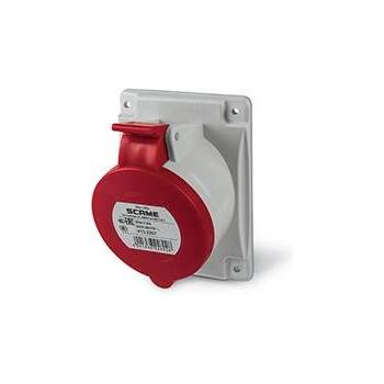 SCAME Промишлен контакт 3P+N+Е 32A 380V IP54 серия Optima панелен монтаж 84х106мм - 413.3267 (413.3267)