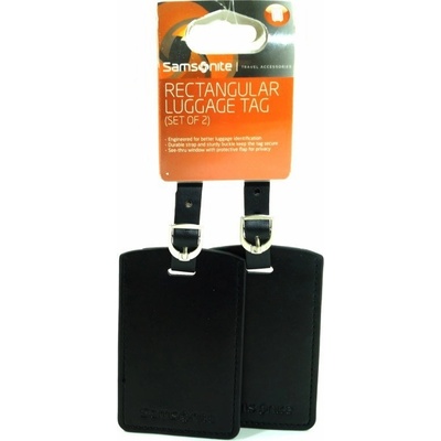 Samsonite Rectangle Luggage Tag 2x 121307 09 Black