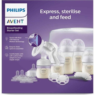 Philips Sada na dojčenie s manuálnou odsávačkou so sterilizátorom do mikrovlnnej rúry a fľaškami Natural Response SCD430/50