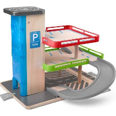 Garáž Woody s výtahem a příslušenstvím - dřevo/plast [6900456]