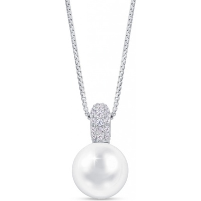 Biju Stříbrný řetízek s přívěskem perly 3002510