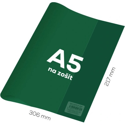 Obal na zošit A5 pvc transparentný zelený