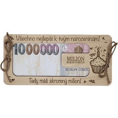 Dekorace z Česka, Přání k narozeninám - milion korun – Zboží Mobilmania