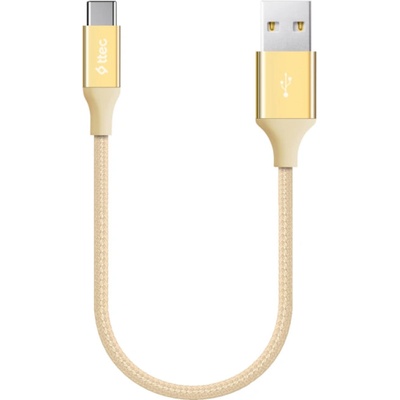 Ttec Кабел ttec - Charge/Dara, USB-A/USB-C, 0.3 m, златист (8694470729466)