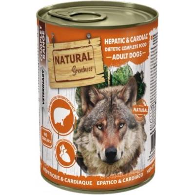 Natural Greatness VET Hepatic Cardiac - консерва за куче, за подкрепа на чернодробната функция, сърдечната функция, 400 гр, Испания NGD40024