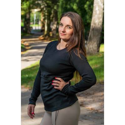 Jsem máma kojicí tričko merino černé