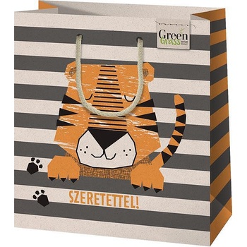 Image 1 of Cardex Екологична подаръчна торбичка от трева, тигърче, М, 20х23см