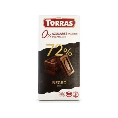 Torras Bezlepková horká čokoláda 72% bez pridaného cukru 75 g