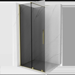 Mexen Velar плъзгаща се душ-преграда Walk-in 120 x 200 см, графит 8 мм, златна - 871-120-000-43-50 (871-120-000-43-50)