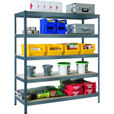 Schulte Regál R4042-05-17-PEFC 2000 x 1600 x 600 mm 5 polic šedý – Zboží Dáma