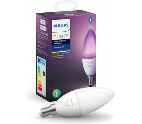 Philips Chytrá žárovka Hue Bluetooth 6W, E14, White and Color Ambiance
