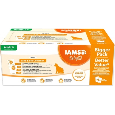 Eukanuba komerční, Iams Iams Cat Adult Delights kapsa Land&Sea in jelly 72 x 85 g