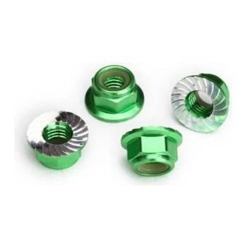 Traxxas самозаключваща се гайка M5 със зелена яка (4)
